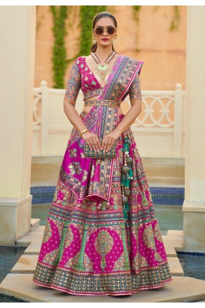 Silk circular lehenga choli in Pink colour 16RL