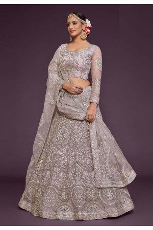 Soft net circular lehenga choli in Light pink colour 7907