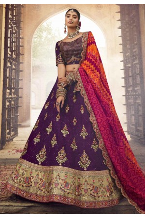 Viscose circular lehenga choli in Purple colour 102