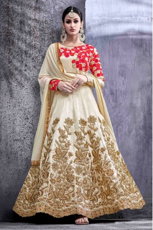 off white swiss shadow party wear anarkali kameez