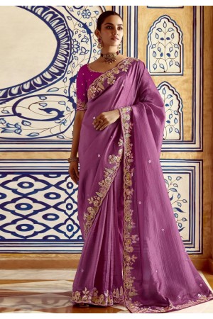 Pink tissue saree with blouse 5405