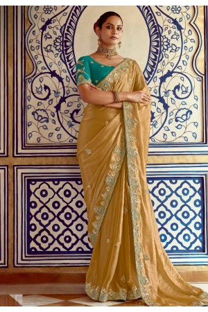 Yellow tissue saree with blouse 5409