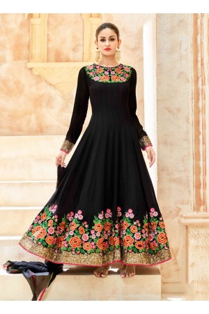 Black color georgette party wear anarkali kameez