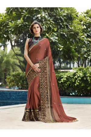 Light Brown Art Silk party wear saree 60546