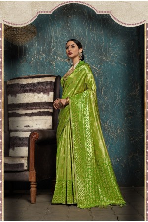 Light Green Kanchipuram Silk party wear saree 58080