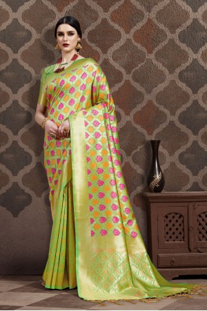 Light Green Silk party wear saree 56649