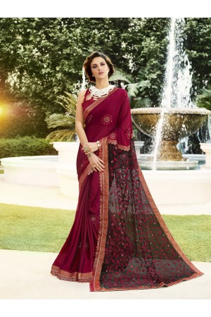 Maroon Art Silk party wear saree 60544