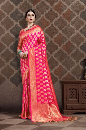 Pink Silk party wear saree 56655