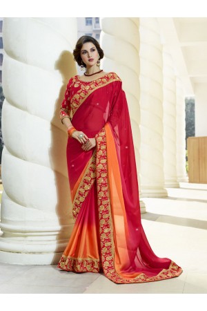 Red Art Silk party wear saree 60548