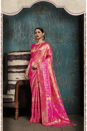 Two Tone Pink Kanchipuram Silk party wear saree 58076