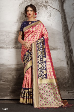 pink Kanjeevaram Silk party wear saree 59467