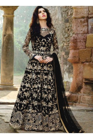 Black color net  party wear anarkali