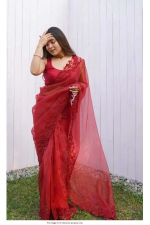 Bollywood Model Pure organza red color saree