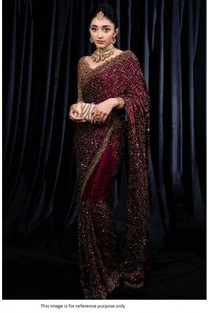 Bollywood Model heavy sequins work magenta georgette saree