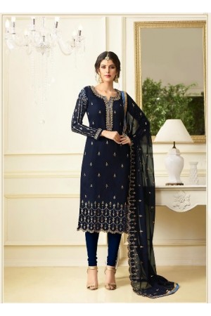 Blue georgette Indian wedding straight cut churidar 10004