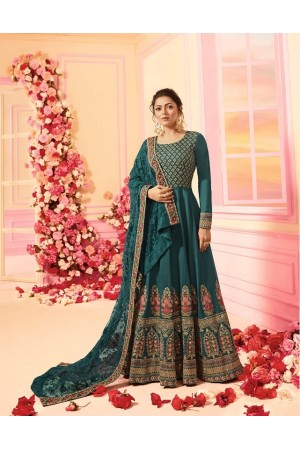 Drashti Dhami Green silk wedding anarkali 2208