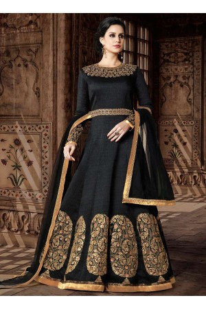 Black silk wedding anarkali