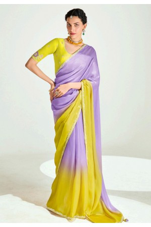 Lavender organza half n half saree 2245