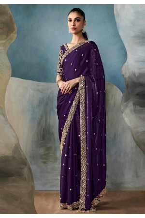 Purple tissue saree with blouse 5424