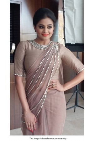 Bollywood Priyamani dusty pink net designer saree