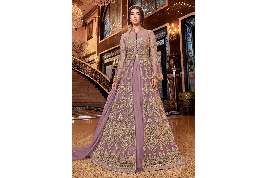 Light Purple Net Lehenga Suit main image 0