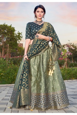 Mehndi silk lehenga choli 2311