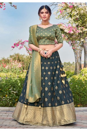 Navy blue silk lehenga choli 2310