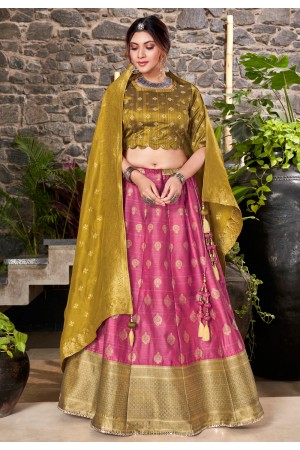 Pink silk lehenga choli 2312