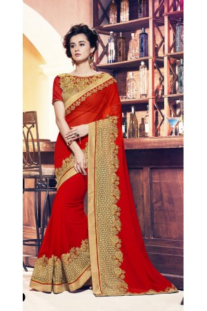 Party-wear-red-12-color-saree