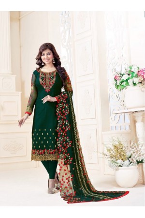 Ayesha Takia Green straight cut Indian churidar suit 32003