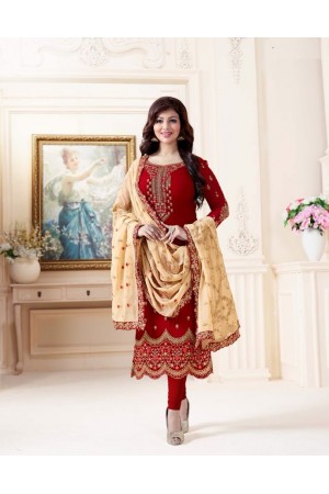 Ayesha Takia Red straight cut Indian churidar suit 32002