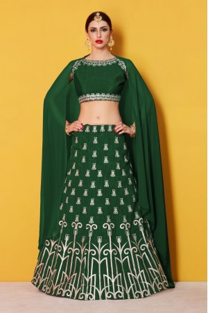 Green art Silk Indian wedding wear lehenga choli 512