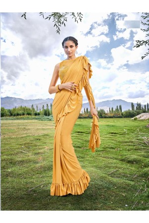 Indian ruffle party wear saree