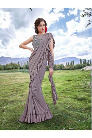 Indian ruffle party wear saree