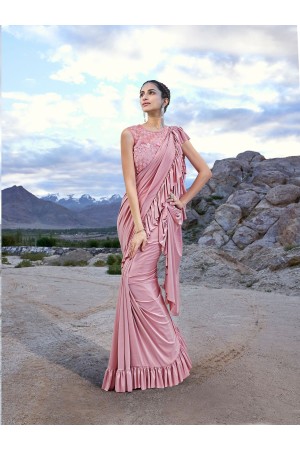 Indian ruffle party wear saree