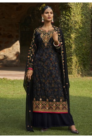 Black georgette kameez with palazzo 783