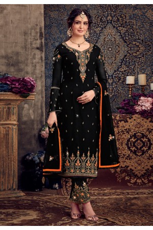 Black georgette kameez with pant 148073