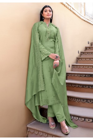 Light green viscose pant style suit 3170