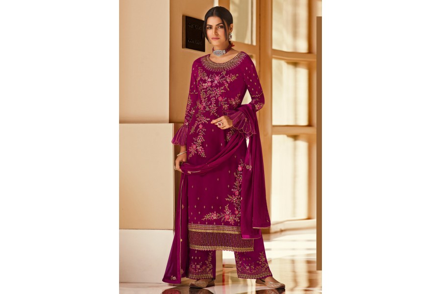 Rama Palazzo style Suit Faux Georgette