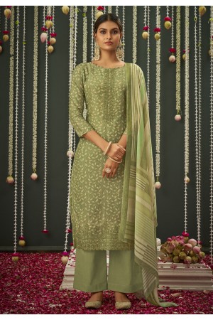 Mehndi cotton silk palazzo suit 3718