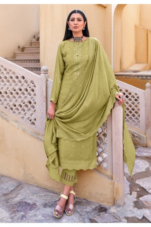 Mehndi viscose pant style suit 3172