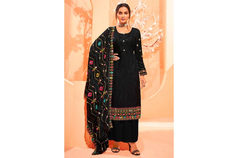 Light Blue Georgette Palazzo Straight main image 1