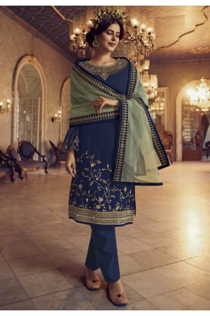 Mehndi viscose pant style suit 3172