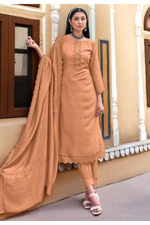 Peach viscose pant style suit 3174