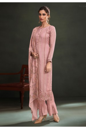 Pink muslin pant style suit 1118