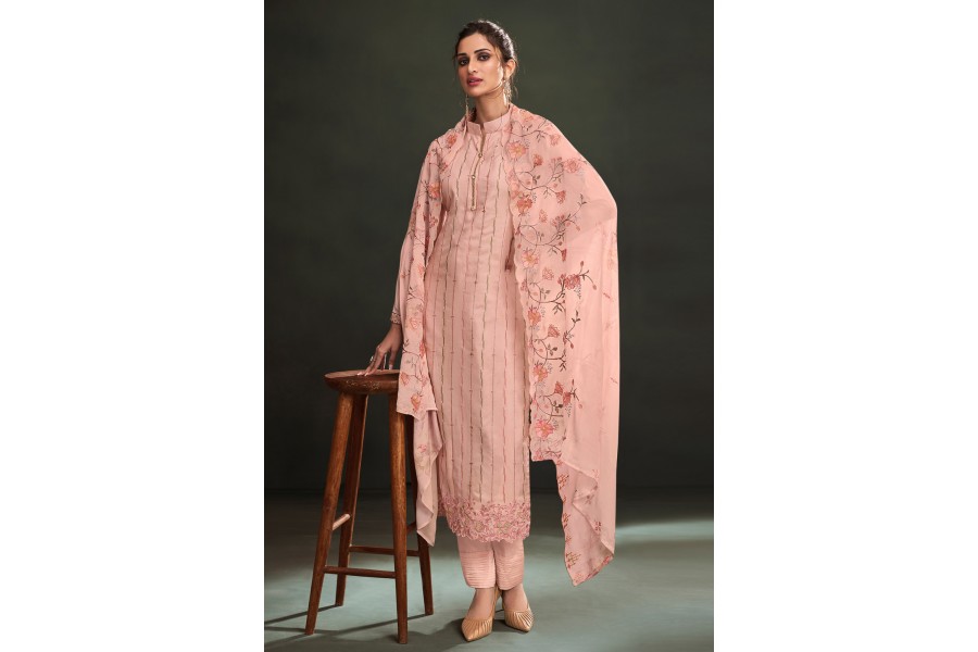 Rusty Orange Cotton Muslin Pant Suit main image 0
