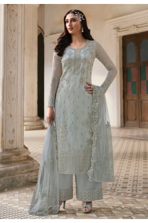 Sky blue net palazzo suit 3309