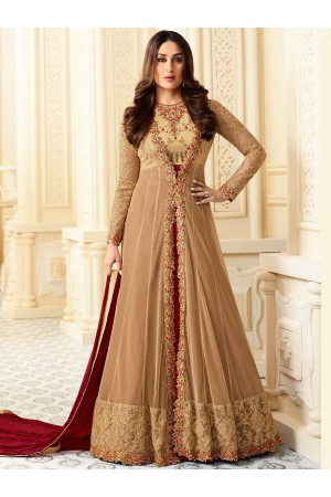 Kareena Kapoor brown georgette straight cut salwar kameez