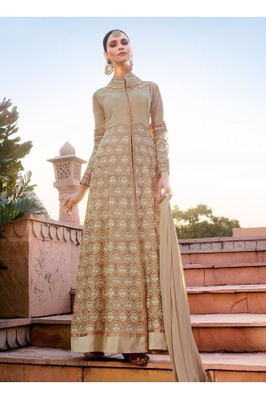 Beige georgette party wear anarkali suit 11008