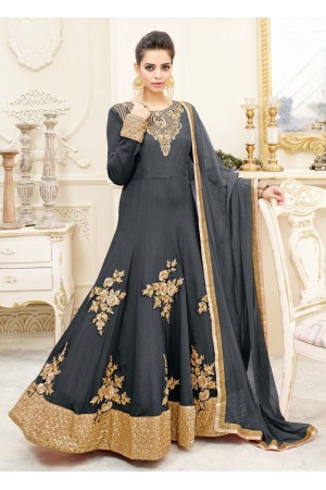 Black georgette party wear anarkali 9113